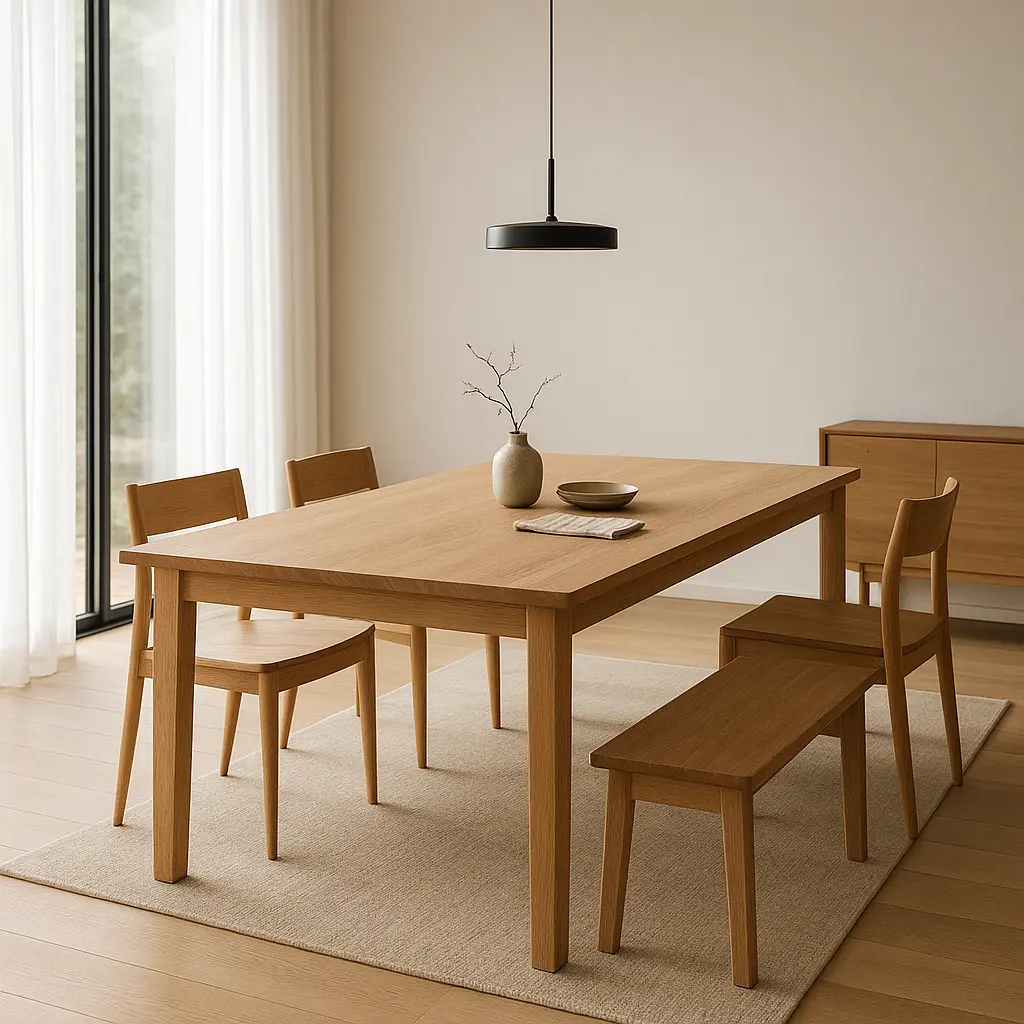 Handgefertigter Holztisch